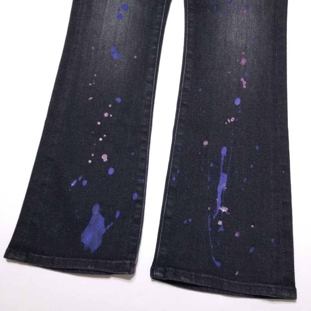 NWT Mother The Insider Ankle Bootcut in Rain City Lights Paint Splatter Print 24 - Picture 13 of 16